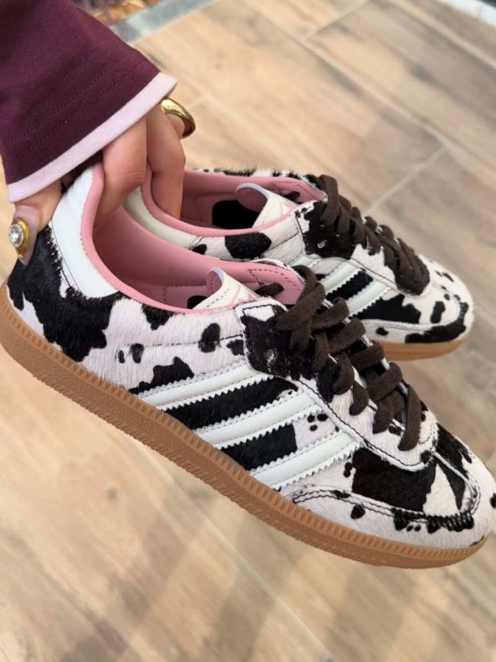Adidas Samba OG Womens Sneaker (Cow Print, Gum)